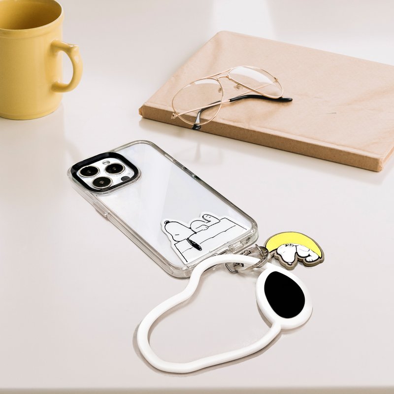 Snoopy SNOOPY cell phone clip shaped Silicone ring doll pendant - อุปกรณ์เสริมอื่น ๆ - วัสดุอื่นๆ ขาว