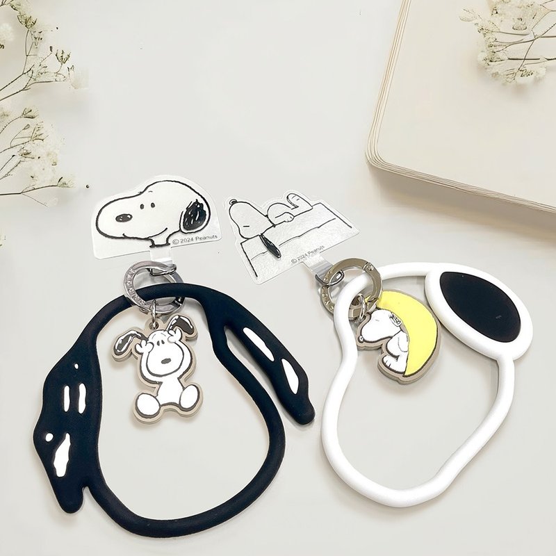 Snoopy SNOOPY cell phone clip shaped Silicone ring doll pendant - อุปกรณ์เสริมอื่น ๆ - วัสดุอื่นๆ ขาว