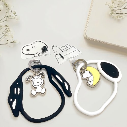 BESON- 迪士尼 史努比 拉拉熊 正版授權 3C禮品店 史努比SNOOPY 手機夾片造型矽膠環 公仔掛飾