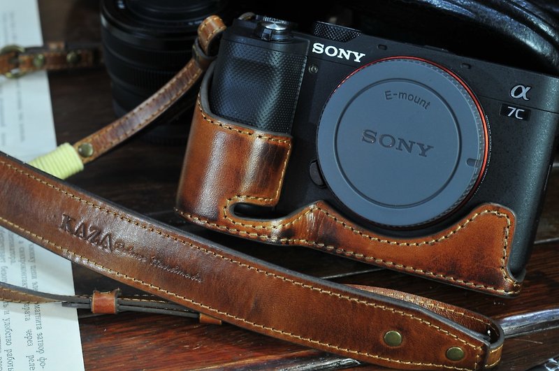 SONY A7C カメラケース 革製ケース ボディケース - カメラ - 革 