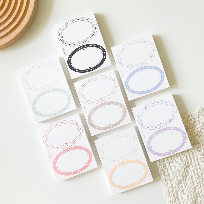 Emotional oval frame scrapbook notepads paper - 便條紙/便利貼 - 紙 