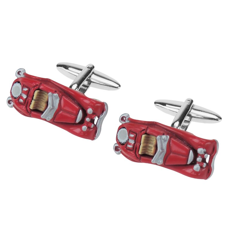 Vintage Red Car Cufflinks - Cuff Links - Other Metals Red