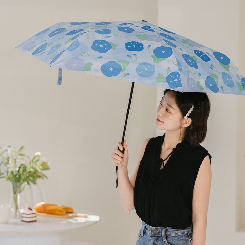 【rento】防曬黑膠安全自動傘-牽牛 - 雨傘/雨衣 - 防水材質 藍色