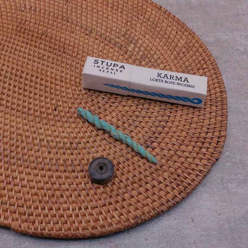 天然草本香氛 尼泊爾Stupa 手工繩香 - Karma - 香氛/精油/擴香 - 濃縮/萃取物 藍色