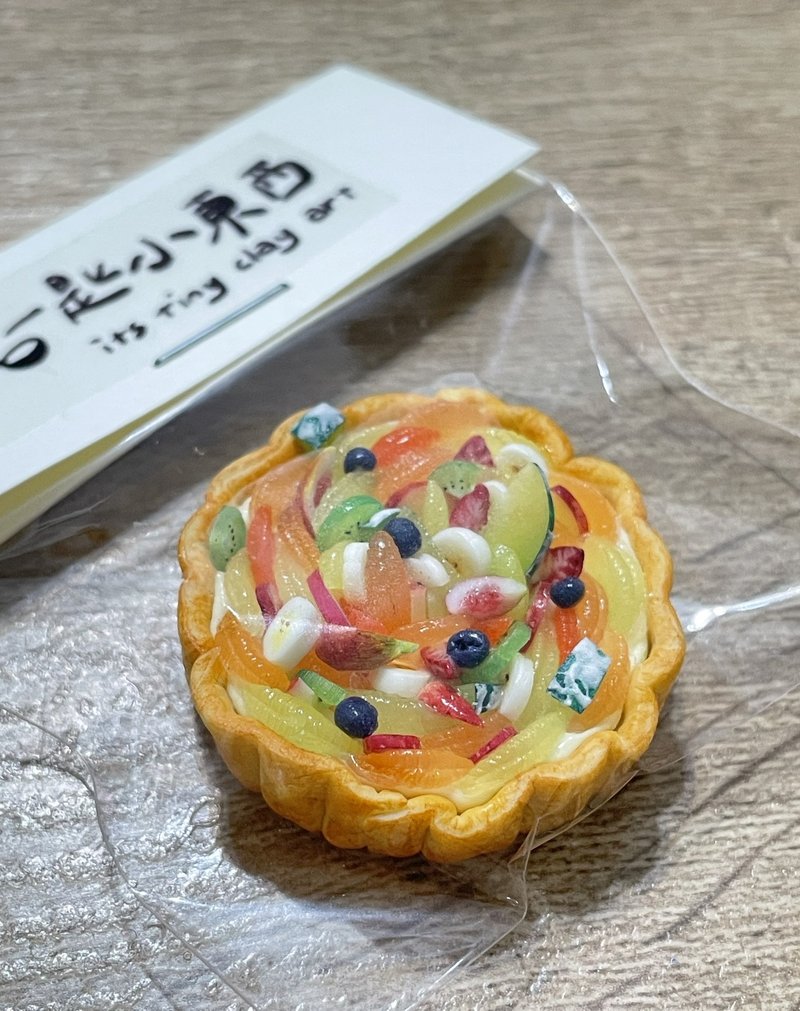 袖珍黏土食物 水果塔磁鐵 手作食玩 - 磁鐵 - 黏土 