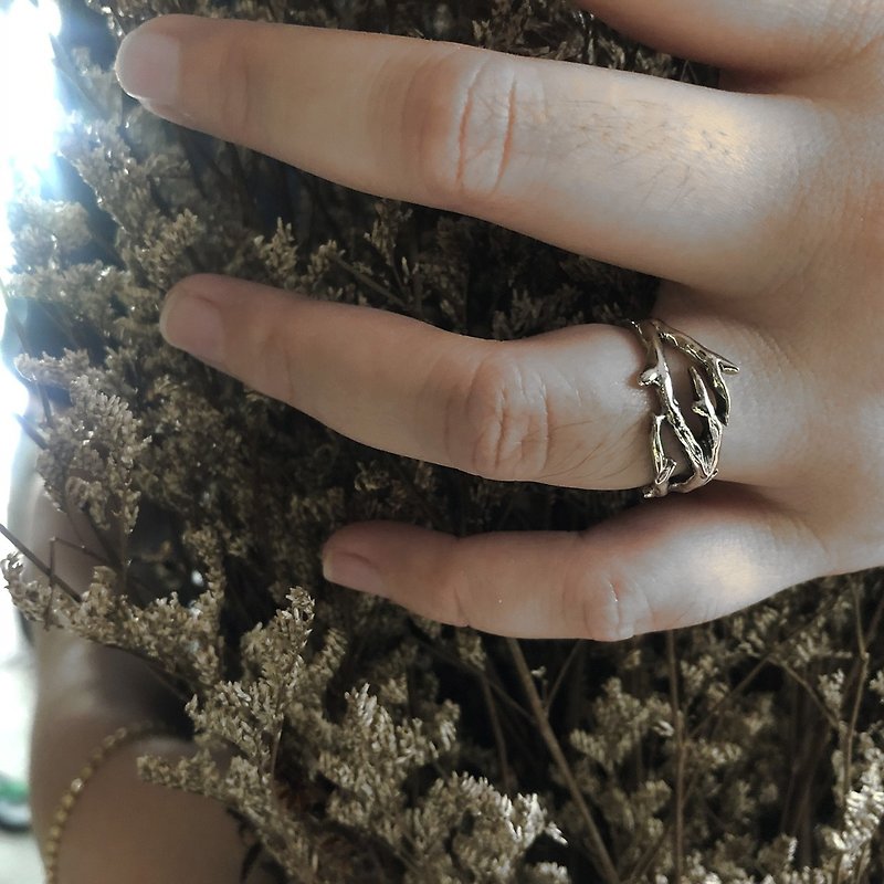 แหวน มงกุต หนาม ทำด้วยมือ มินิมอล เงินแท้ ผู้หญิง น่ารัก เรขาคณิต - แหวนทั่วไป - โลหะ สีเงิน