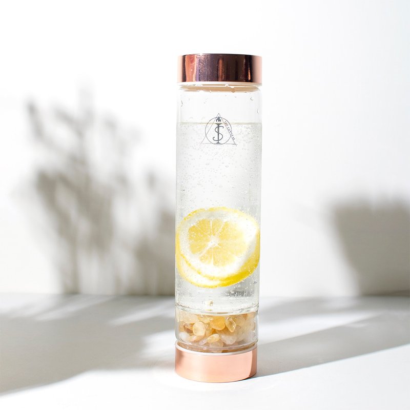 Double - layer glass bottle [Crystal Energy Water Bottle] Citrine Water Bottle - กระติกน้ำ - คริสตัล หลากหลายสี