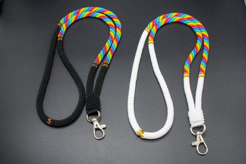 Colorful Beaded Breakaway Lanyard with Native American Inspired Design - เชือก/สายคล้อง - แก้ว 