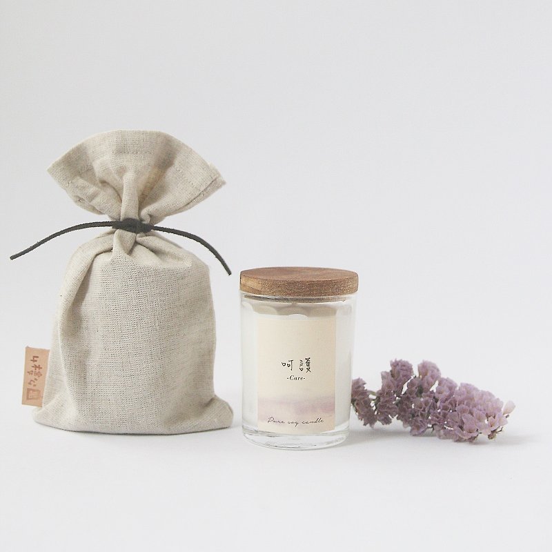 [Care] Sleeping lavender formula, soy essential oil candle, 60g丨bedroom fragrance - เทียน/เชิงเทียน - กระดาษ สีม่วง
