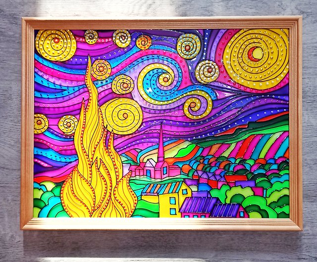 手描きのゴッホの有名な虹彩の絵-