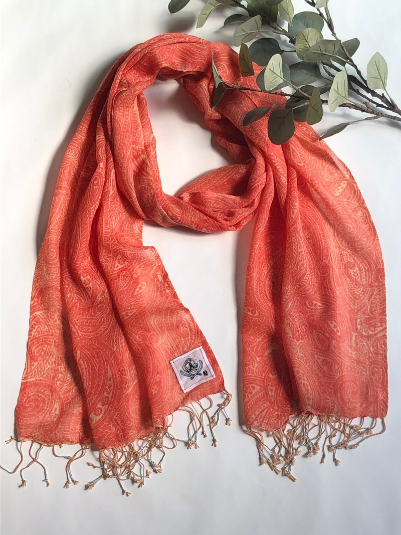Pashmina hand woven muffer - ผ้าพันคอ - ขนแกะ สีแดง