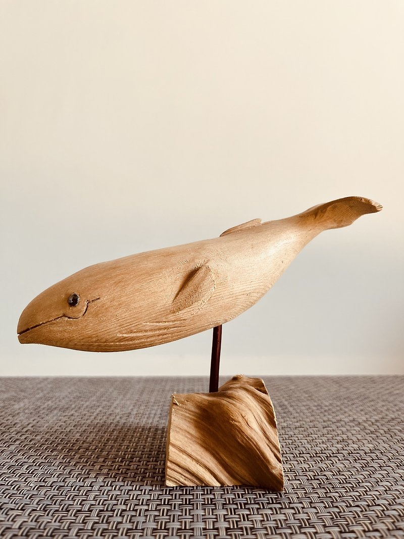 鯨魚/潛水中的鯨魚/老檜木 - 擺飾/家飾品 - 木頭 