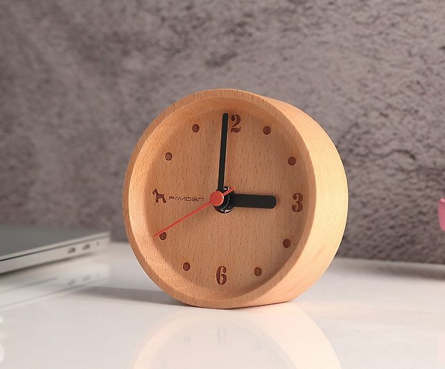 Reyana Round Table Clock Wood Color, Round Table Clock