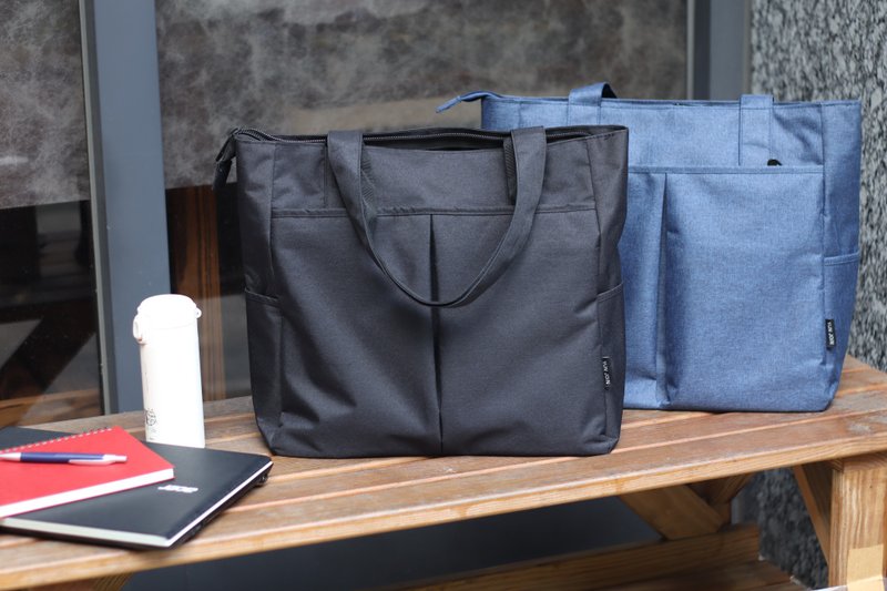 YUN JOIN Laptop Tote Bag Everyday Carry-on Bag - กระเป๋าถือ - ไนลอน สีดำ