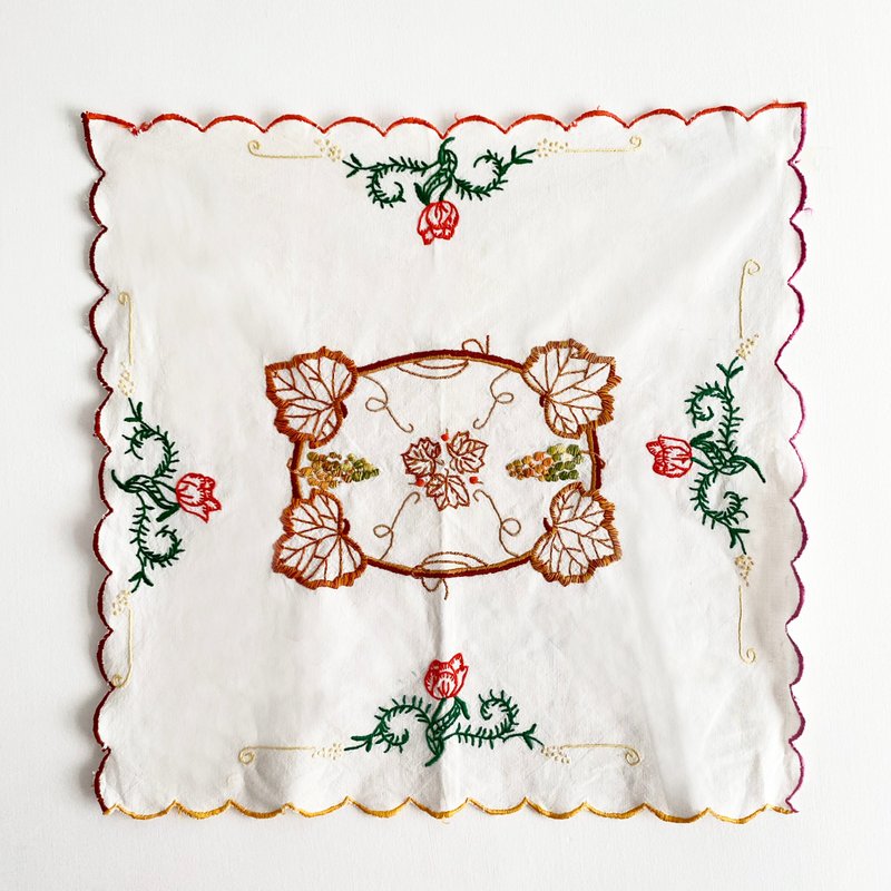 法國復古棉質 手工刺繡 桌布 / 掛布 - 桌布/桌巾/餐墊 - 棉．麻 多色