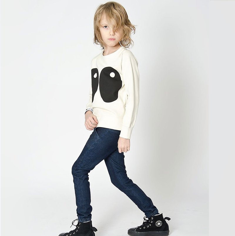【Swedish Kids】High pound organic cotton jeans 7-8 years old dark blue - กางเกง - ผ้าฝ้าย/ผ้าลินิน สีน้ำเงิน