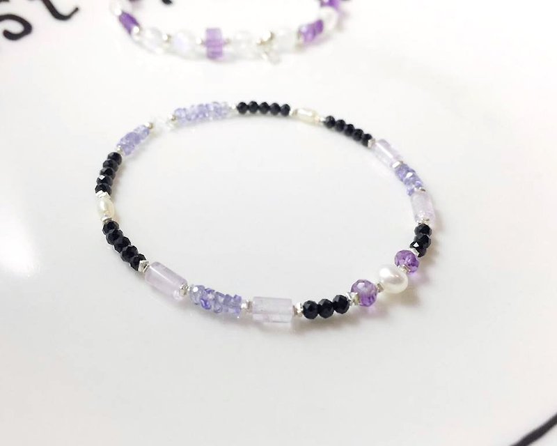 MH sterling silver natural stone custom series _ spring sleep (limited) - Bracelets - Gemstone Purple