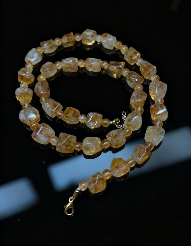 Crystal.EAA 設計款水晶項鏈 黃塔留韻 黃水晶 黃塔晶 - 項鍊 - 水晶 黃色