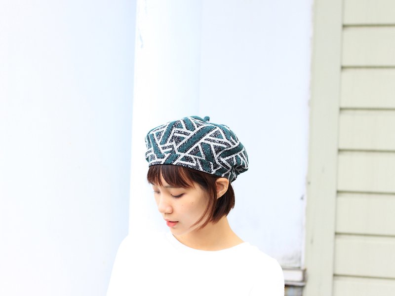 【The MAMA's Closet】Triangle(Green) / Beret - Hats & Caps - Polyester Green