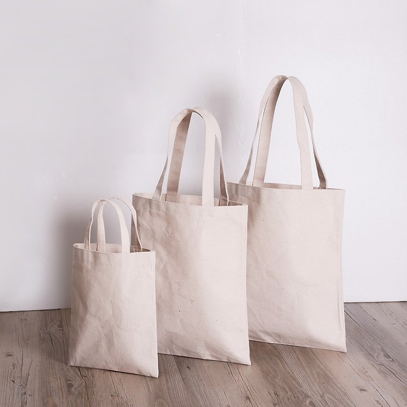 Eco-friendly canvas generous wenqing plain surface storage handbag (beige) - Handbags & Totes - Linen White