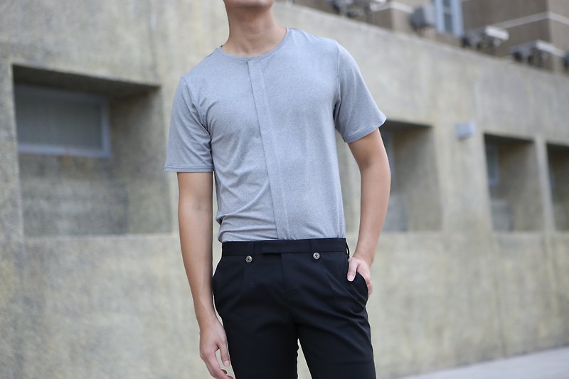 Black single trousers with 2 button - Men's Pants - Wool Black