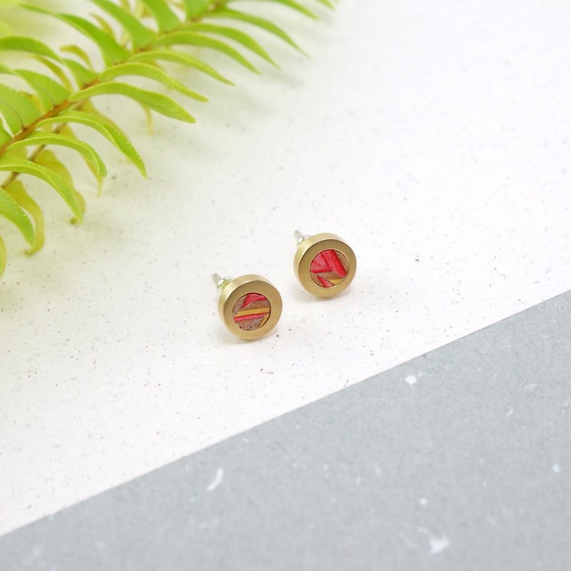 Send fungus pin earrings R0902001 - Earrings & Clip-ons - Copper & Brass Red