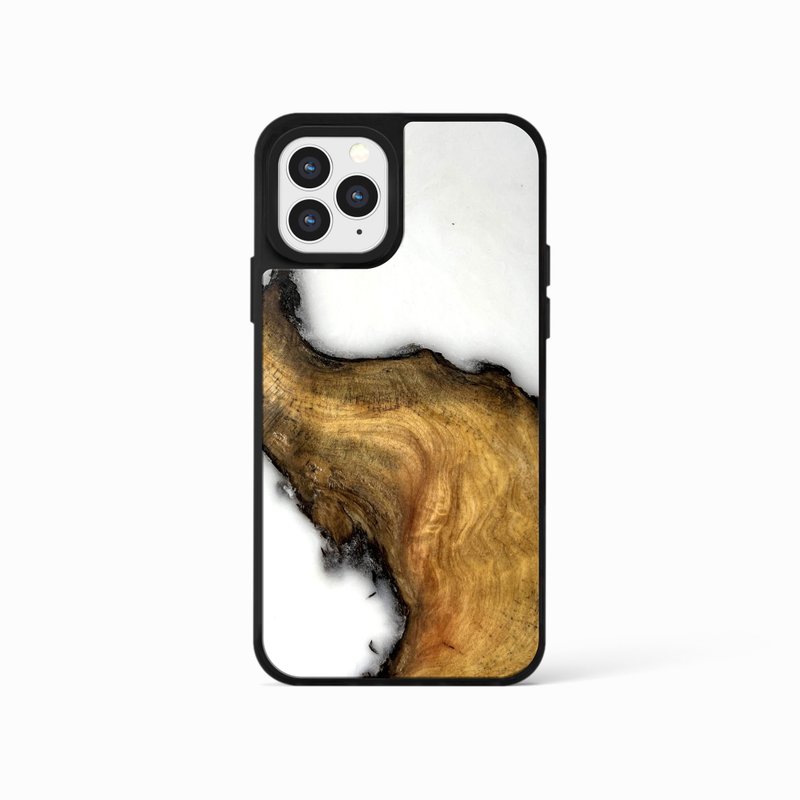 iPhone 13/14/15/16 epoxy wooden resin phone case - White II - Phone Cases - Wood White