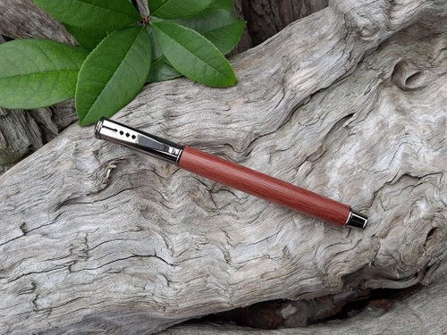 雄讚工坊 紫心木 原木 手工筆 鋼珠筆( 拔蓋式)