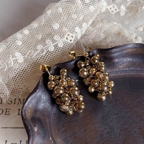 マルモ◆ヘマタイト×クリソプレーズピアス les bon bon｜gloss pierce M ピアス 10金 日本製 ヘマタイト