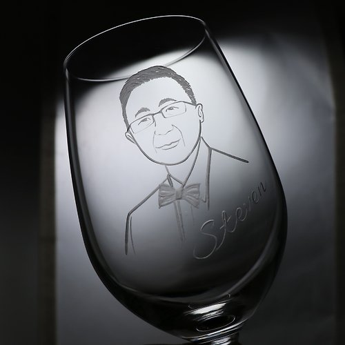 MSA玻璃雕刻 425cc【老闆杯】(寫實版)肖像客製 長官送禮 長輩生日