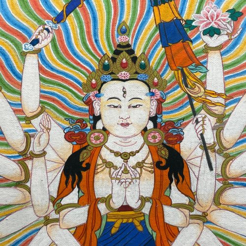 ブータン タンカ 仏教 絵画 仏画 ブッダ 仏陀 チベット オブジェ