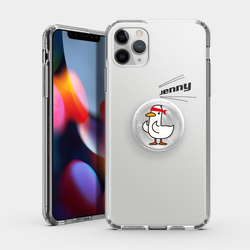 客製化英文名 Duck IPHONE 保護殼 氣囊支架組合 PS151 - 手機殼/手機套 - 塑膠 透明