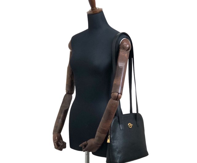 VINTAGE CELINE セリーヌ レザー ショルダーバッグ 黒 CELINE セリーヌ ショルダーバッグ ブラック レザー vintage