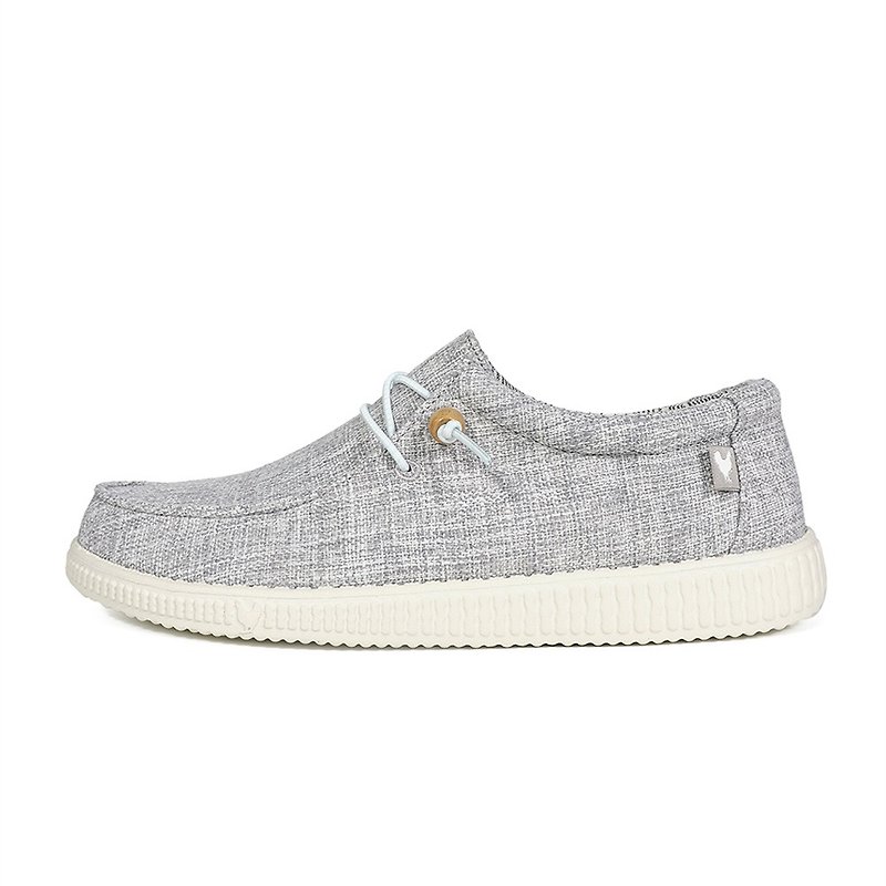 【Walk In Pitas】WALLABI LINEN ultra-lightweight slip-on shoes PI2426-009 glacier gray - Women's Casual Shoes - Cotton & Hemp 