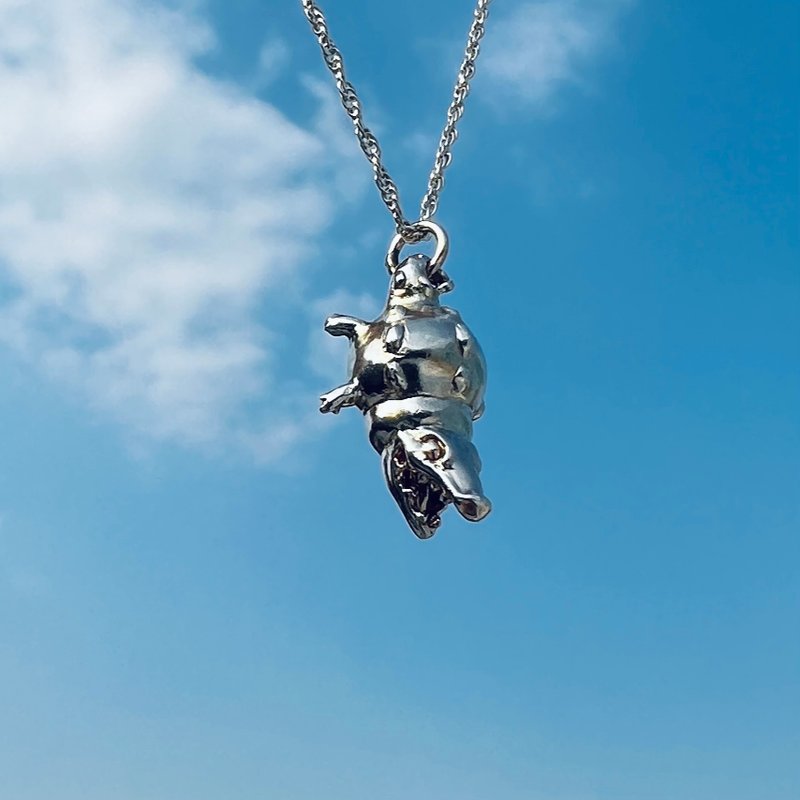 氣球動物系列 鱷魚 純銀動物造型項鍊 Animal sliver Necklace - 項鍊 - 純銀 銀色
