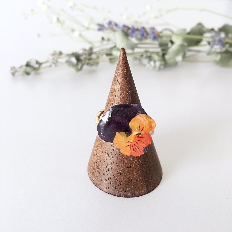 Purple and Orange color of Viola Ring for free size - リング - その他の素材 パープル