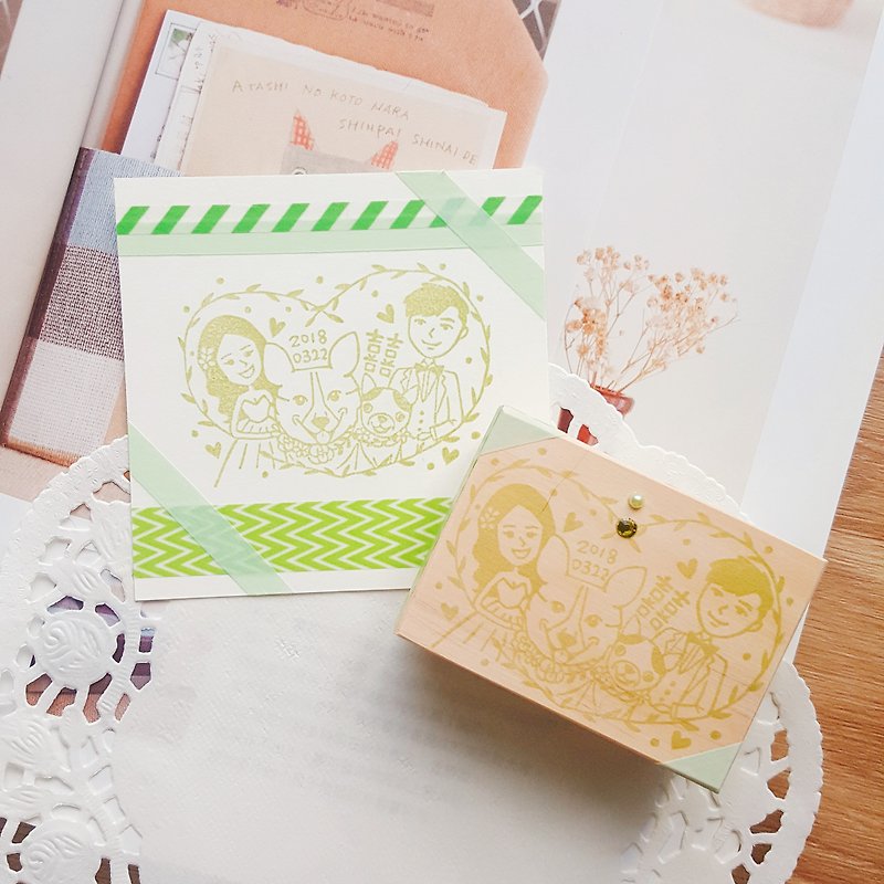 Handmade rubber stamp-I am so loving with you wedding stamp 5X7cm - Wedding Invitations - Rubber Green