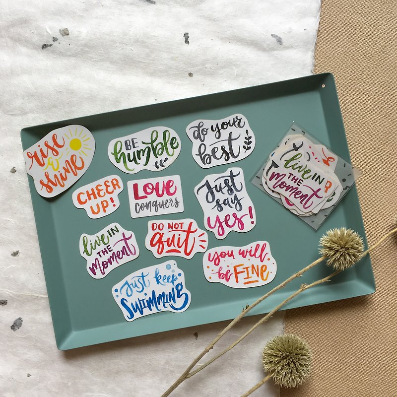 Strength - Short Quote Sticker Pack - Stickers - Paper Multicolor