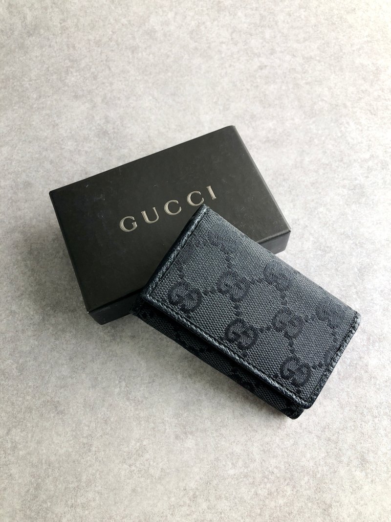 【 日本直送　名牌中古包 】GUCCI グッチ キーケース ブラック GGキャンバス vintage ヴィンテージ オールド wruc3m - 鑰匙圈/鑰匙包 - 棉．麻 黑色