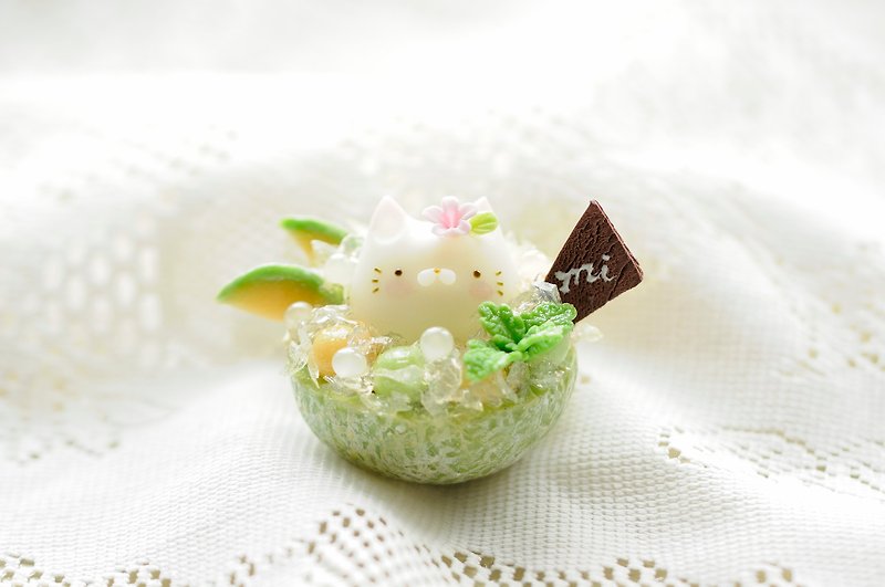 ☆Sweet Dream☆Cool summer white jade cat melon/pure ornaments - เซรามิก - ดินเหนียว สีเขียว