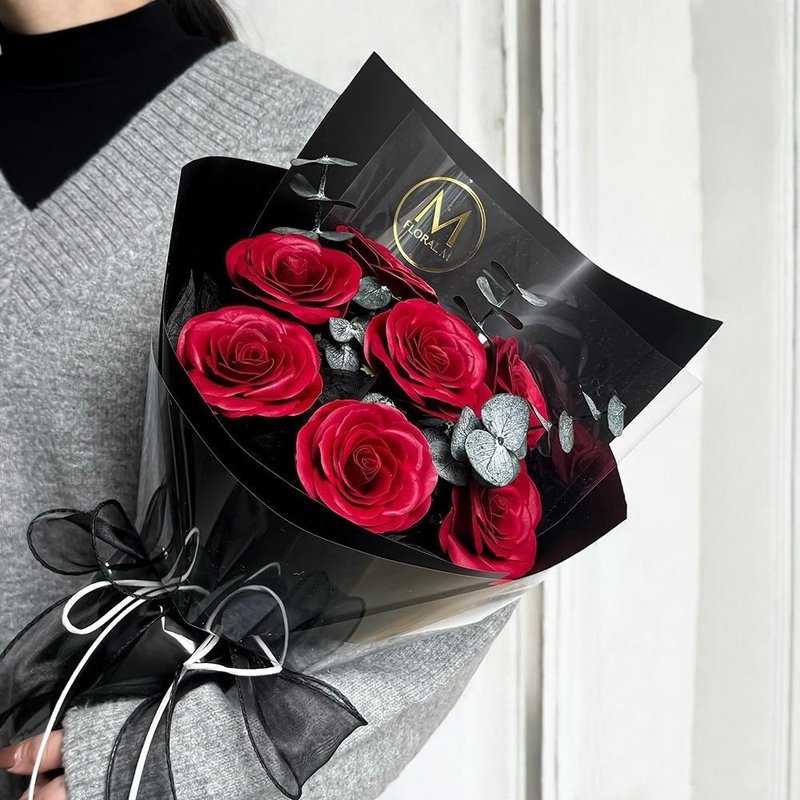 ベビーガール 香水ローズブーケ - ドライフラワー・ブーケ - 寄せ植え・花 レッド