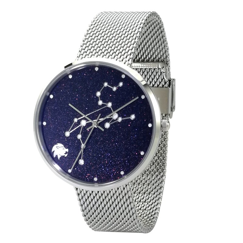 12コンステレーションウォッチ（レオ）ルミナス世界中で送料無料 - 腕時計 ユニセックス - ステンレススチール ブルー