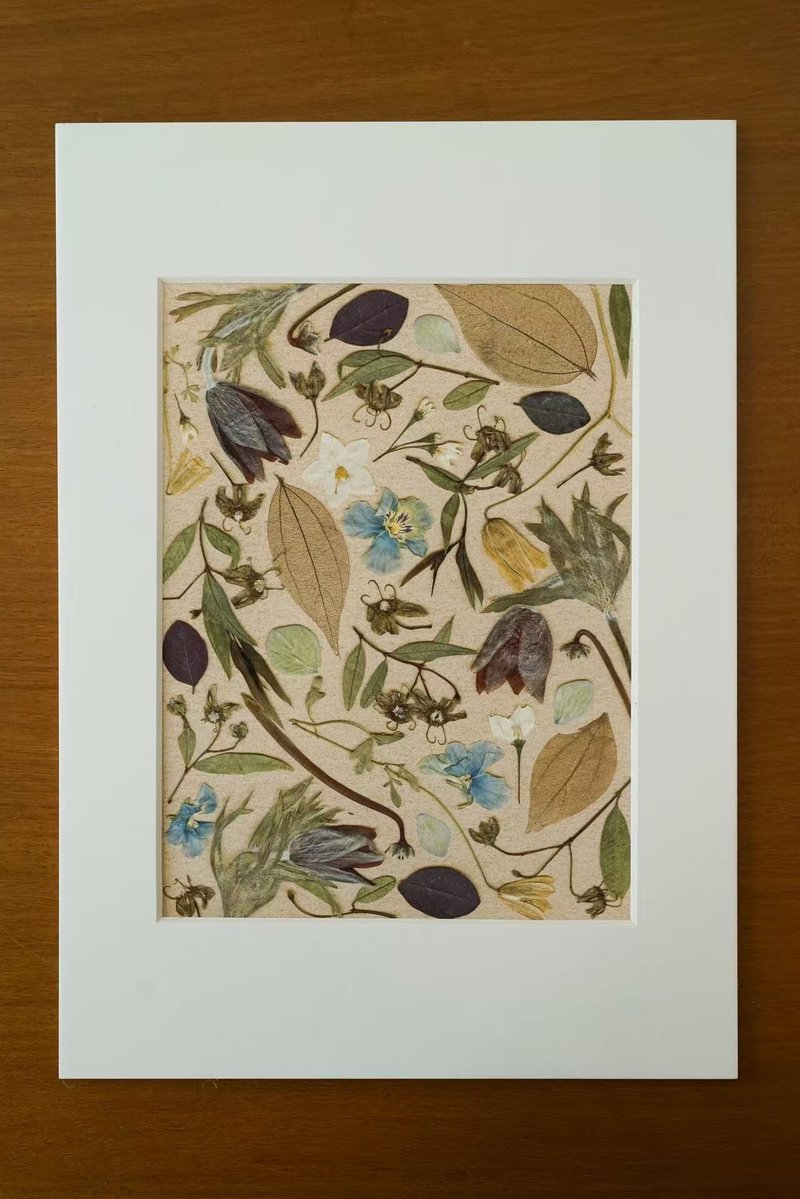 ŽIRAFA Dunhuang Color Palette Series Beige Pressed Flower Artwork Giclée Print Home Decor Art Core - โปสเตอร์ - กระดาษ สีกากี