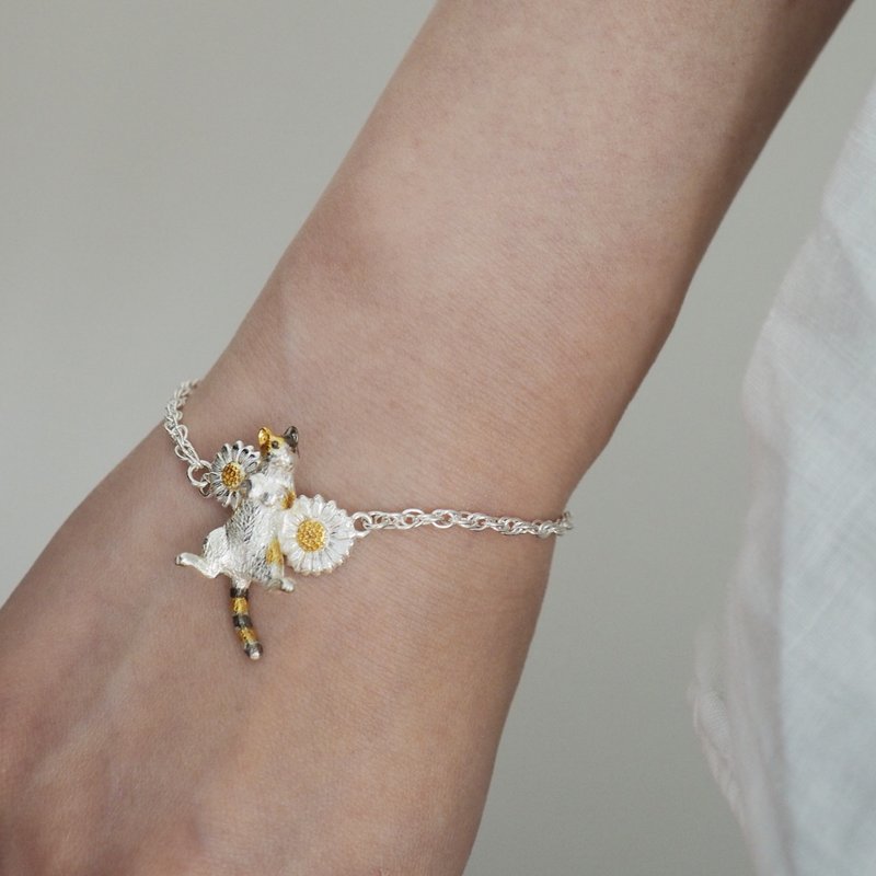 Goron calico cat bracelet - สร้อยข้อมือ - เงินแท้ ขาว