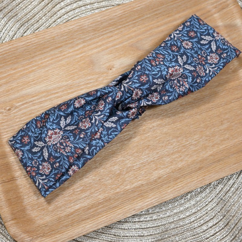 藍色 維多利亞風 髮帶 - 髮箍/髮帶 - 棉．麻 