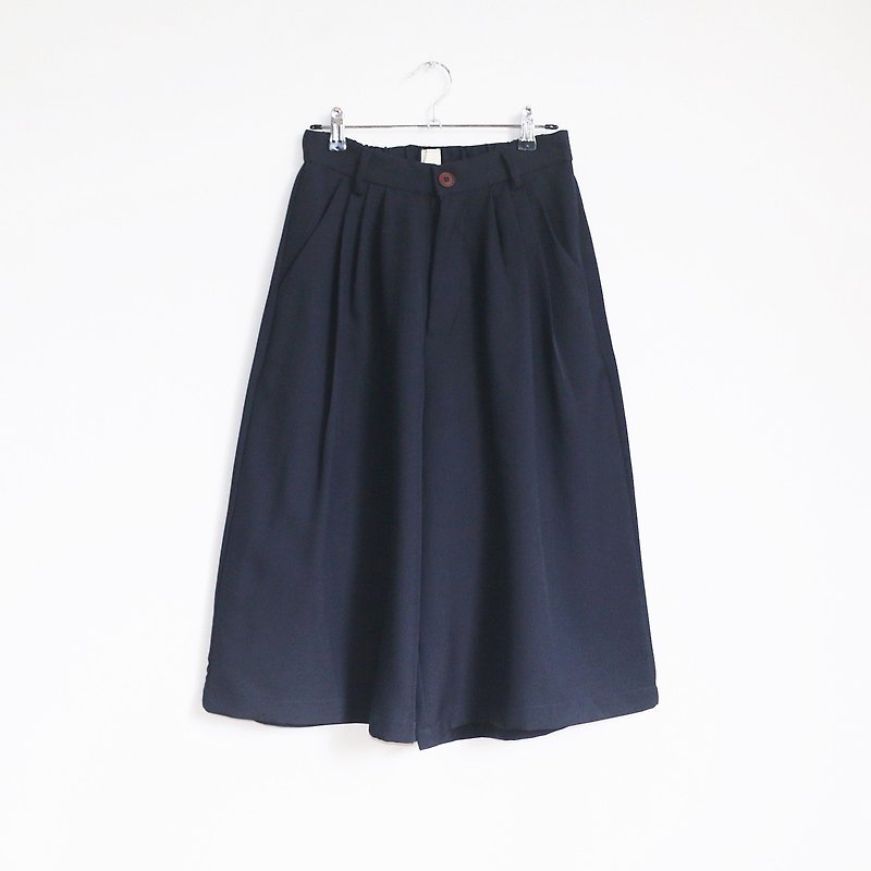 wide pants (navy) - Women's Pants - Polyester Blue