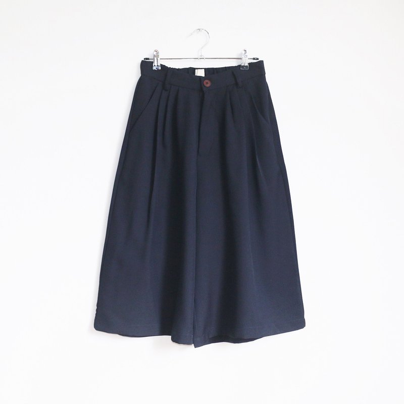 wide pants (navy) - กางเกงขายาว - เส้นใยสังเคราะห์ สีน้ำเงิน