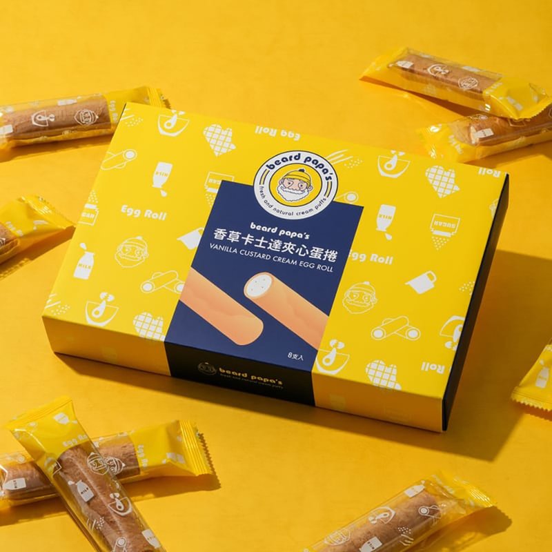 【beard papa's】custard stuffed egg rolls (160g) 8 pieces x 20 boxes - คุกกี้ - วัสดุอื่นๆ สีเหลือง