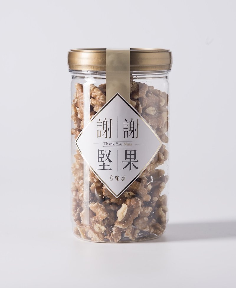 【Plain Walnuts】(Airtight Jar)(Unflavored Nuts)(Exquisite Walnuts from California)(Vegetarian) - ถั่ว - พลาสติก สีทอง