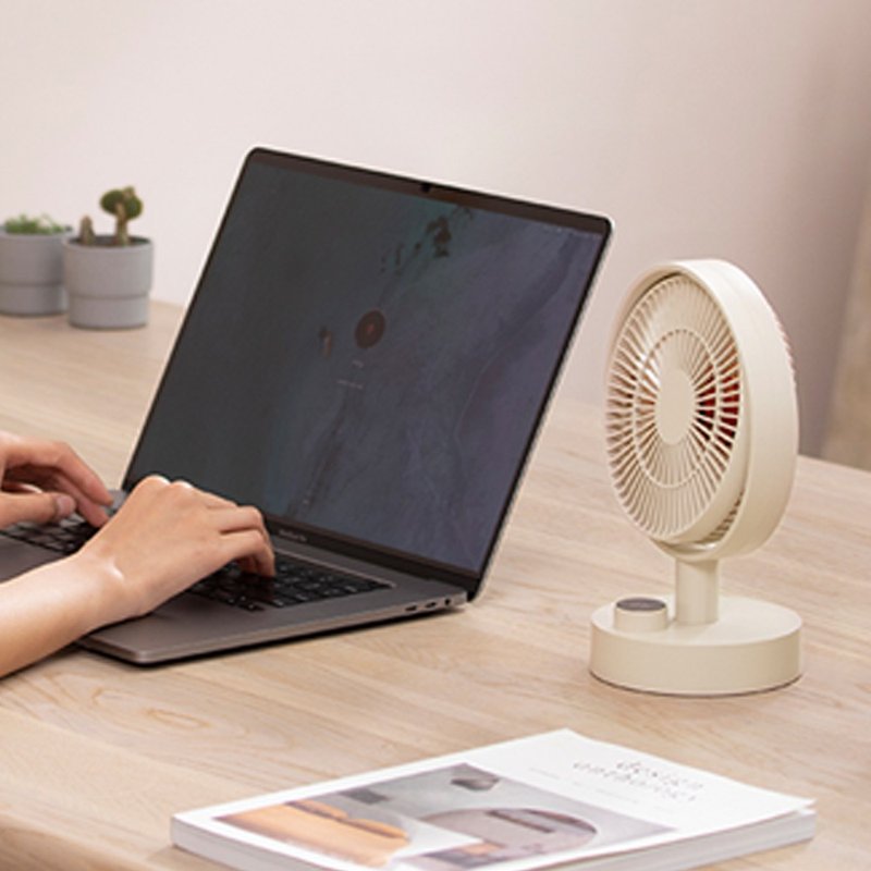 Desktop fan-feather | digital display screen | soft wind and light sound | product from Taiwan company - Electric Fans - Other Materials 